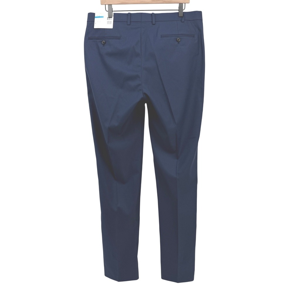 Alfani Dress Pants Mens 36x34 Blue Slim Fit Flat Front Eco-Friendly Modern NEW - Picture 4 of 11